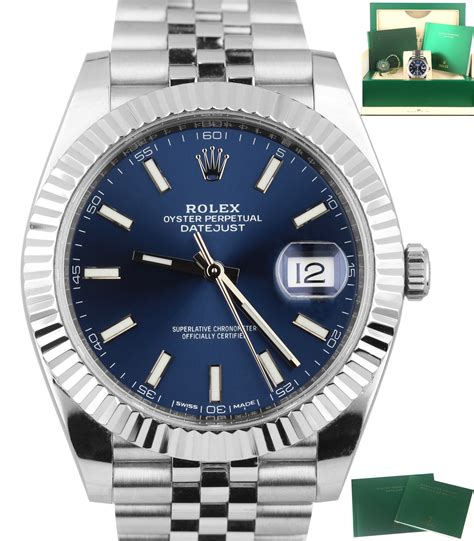 rolex date just 41 blue|Rolex Datejust 41mm price.